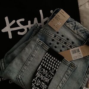 Ksubi Faded Blue Star-Patterned Jeans